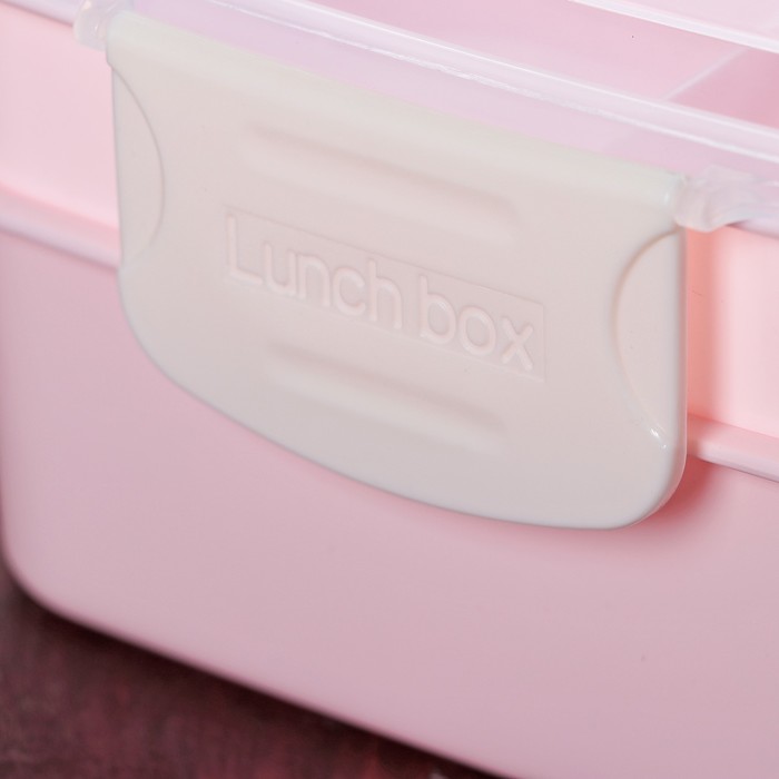 Ланч-бокс 2 уровня 19х14,5х10 см , цвета МИКС