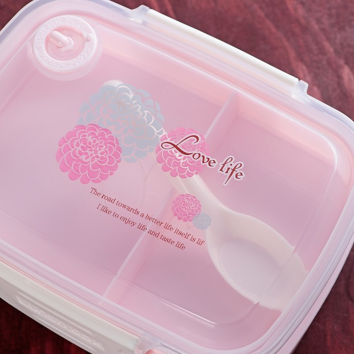 Ланч-бокс 2 уровня 19х14,5х10 см , цвета МИКС