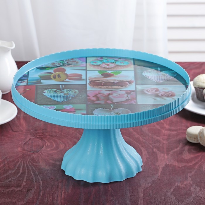 Подставка для кондитерских изделий "Сладости" 32x32x14 см, цвета МИКС