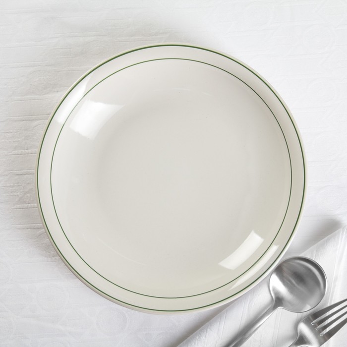 Блюдо 24 см с зелёной отводкой
