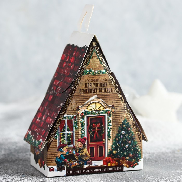 Чай бергамот и лимон в фигурной коробке "Горячий чай для уютных вечеров", 100 г