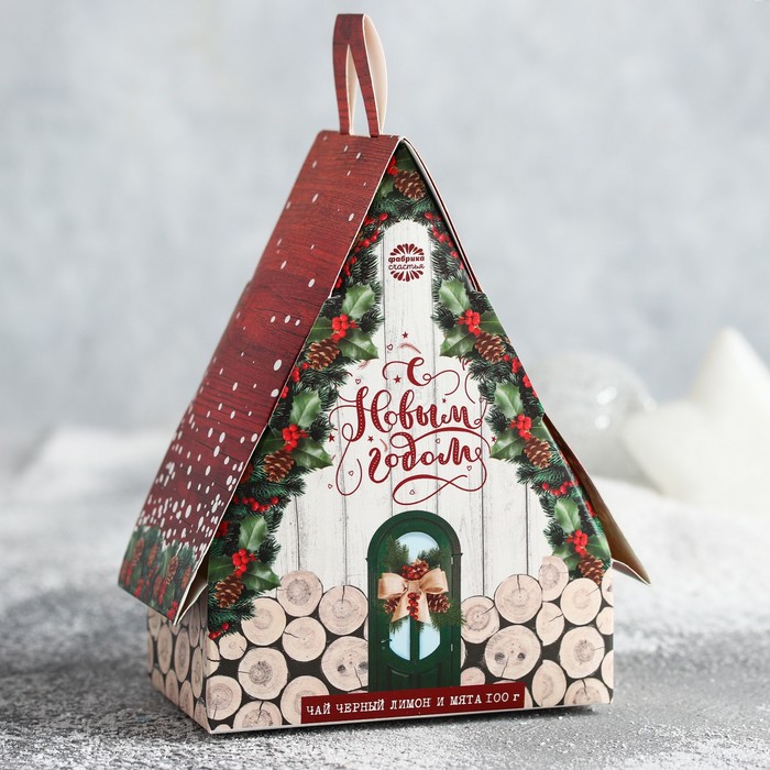 Чай лимон и мята в фигурной коробке "С Новым годом", 100 г