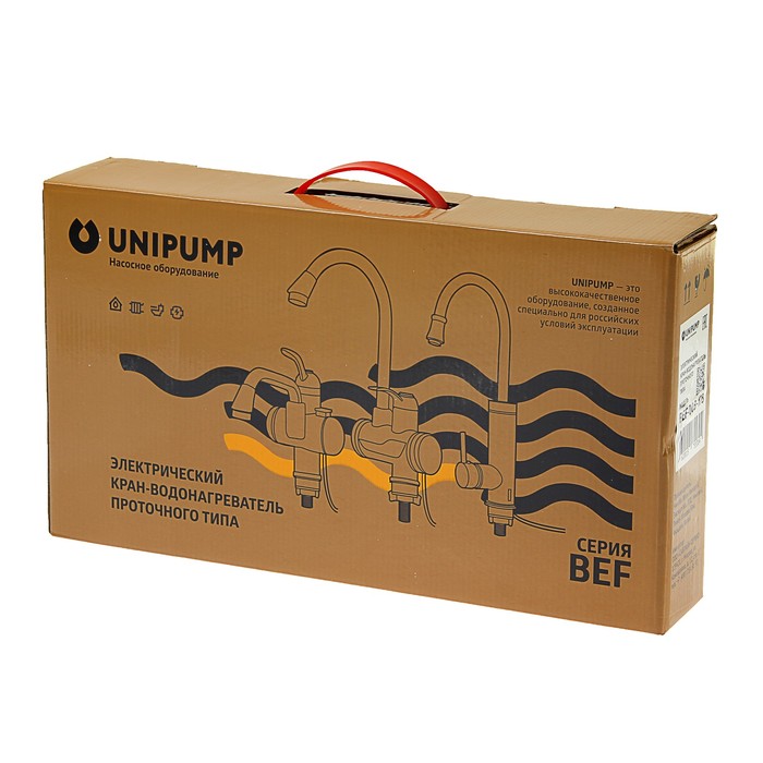 Кран-водонагреватель UNIPUMP BEF-003-178, проточный, 3000 Вт, max нагрев до 60 С, серый