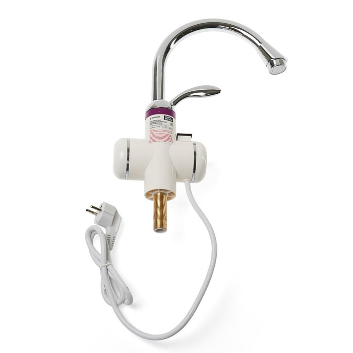 Кран-водонагреватель UNIPUMP BEF-017, проточный, 3000 Вт, max нагрев до 60 С, белый