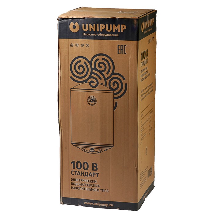 Водонагреватель UNIPUMP СТАНДАРТ 100 В, накопительный, 1500 Вт, 100 л, белый