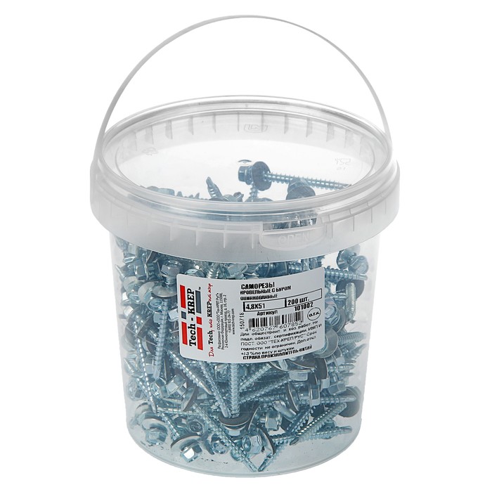 Саморезы кровельные с буром TECH-KREP, 4,8*51 мм, 200 шт.