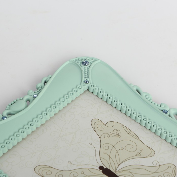 Фоторамка пластик 13х18 см "Сердечность" матовая стразы МИКС 23х17 см