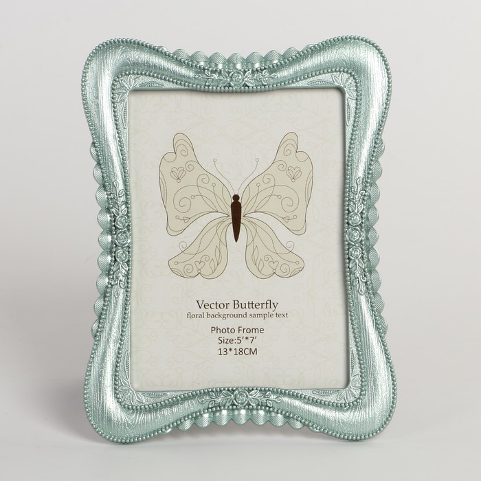 Фоторамка пластик 13х18 см "Розочки" металлик МИКС 22х17 см