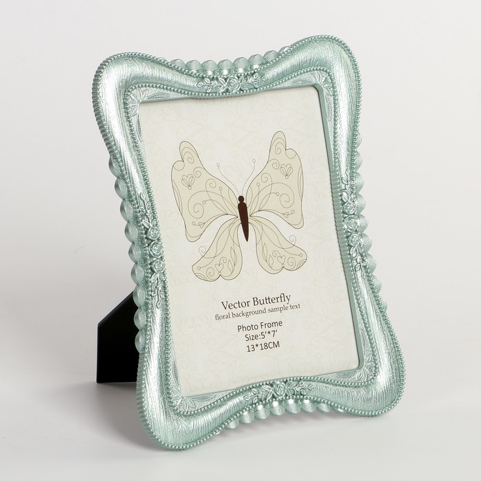 Фоторамка пластик 13х18 см "Розочки" металлик МИКС 22х17 см