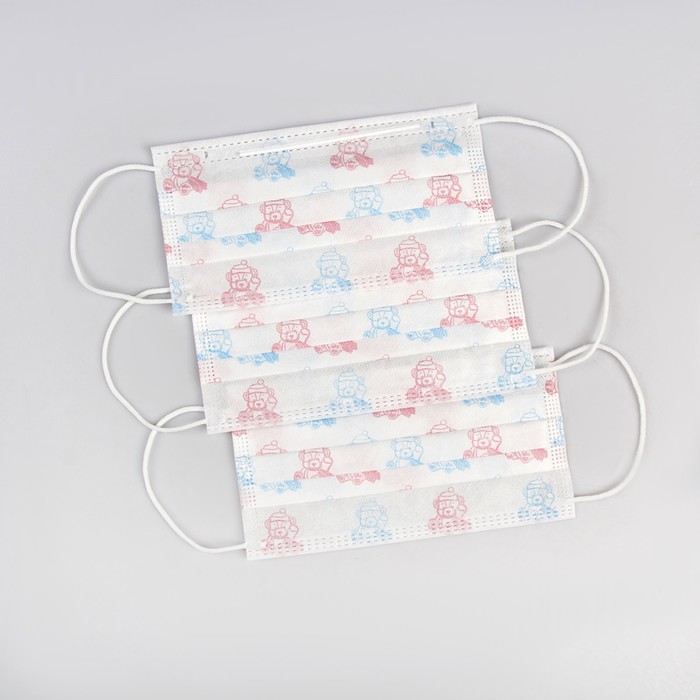 Маска 3-х слойная на резинке с рисунком "Charisma" Мишки