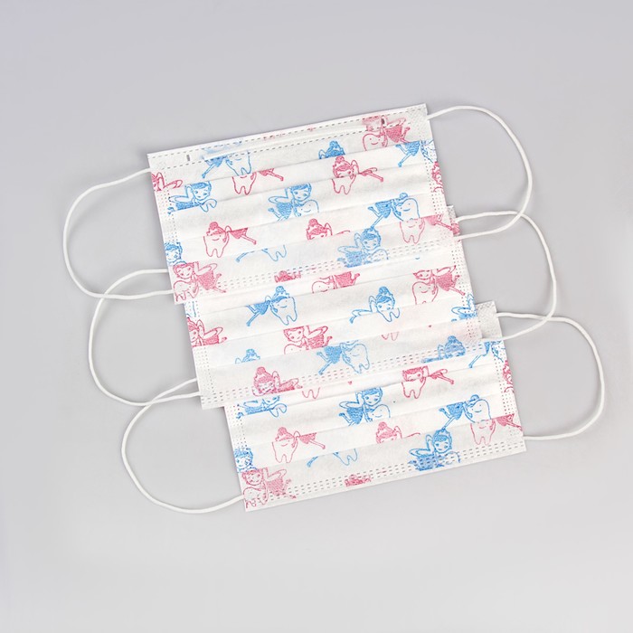 Маска 3-х слойная на резинке с рисунком "Charisma" Зубные феи