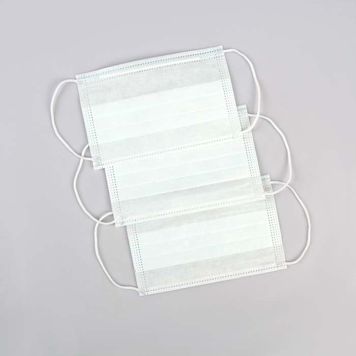 Маска детская, 3-х слойная, зелёная