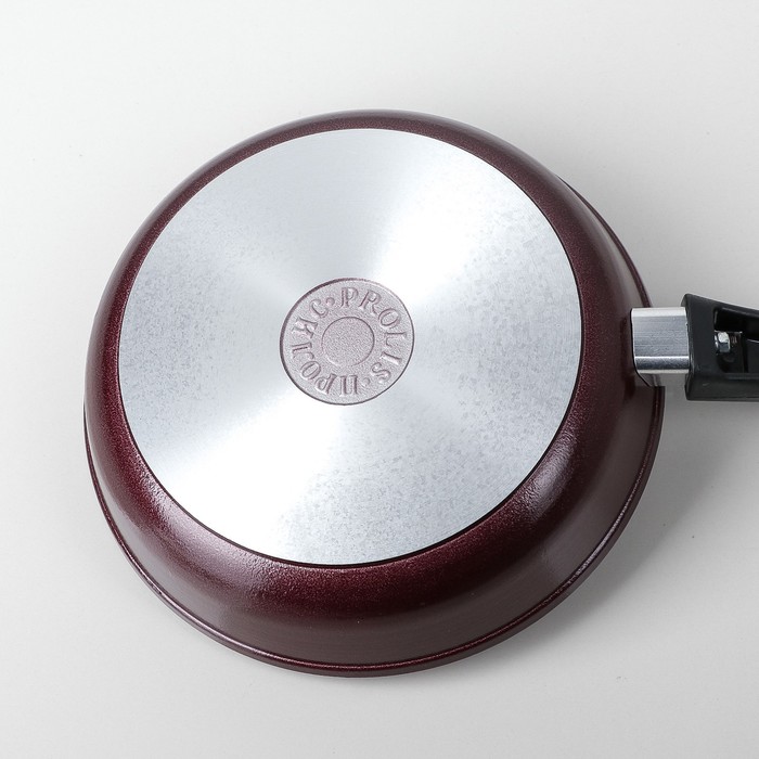 Сковорода 22 см, с антипригарным покрытием, со стеклянной крышкой "Metallic Borderaux"