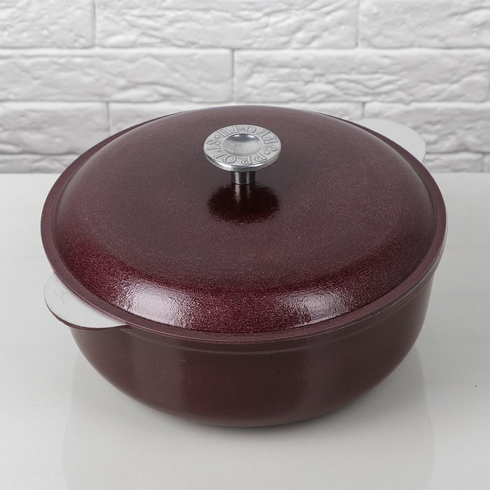 Казан 3 л с наружным декоративным покрытием "Metallic Borderaux"