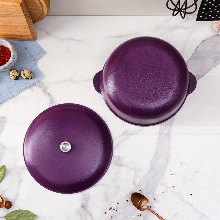 Казан 3 л с наружным декоративным покрытием "Semi-Matte Violet"