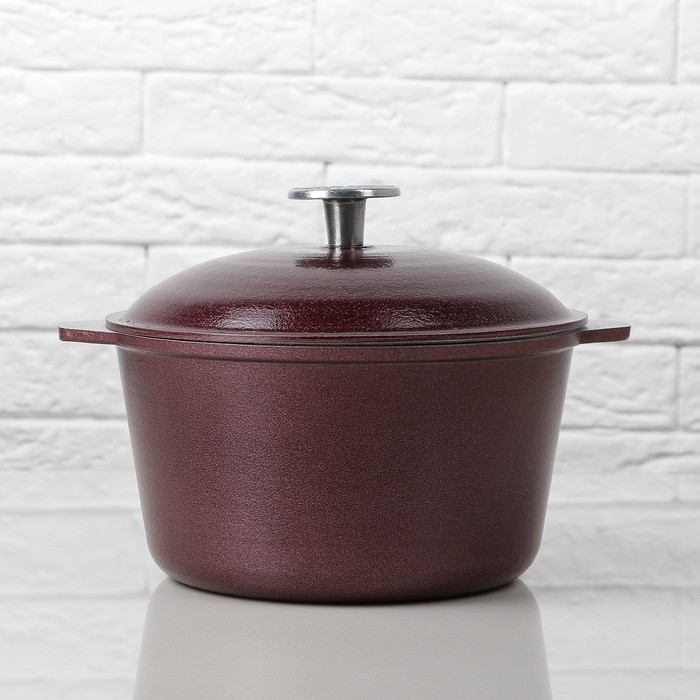 Казан 2 л с наружным декоративным покрытием"Metallic Borderaux"