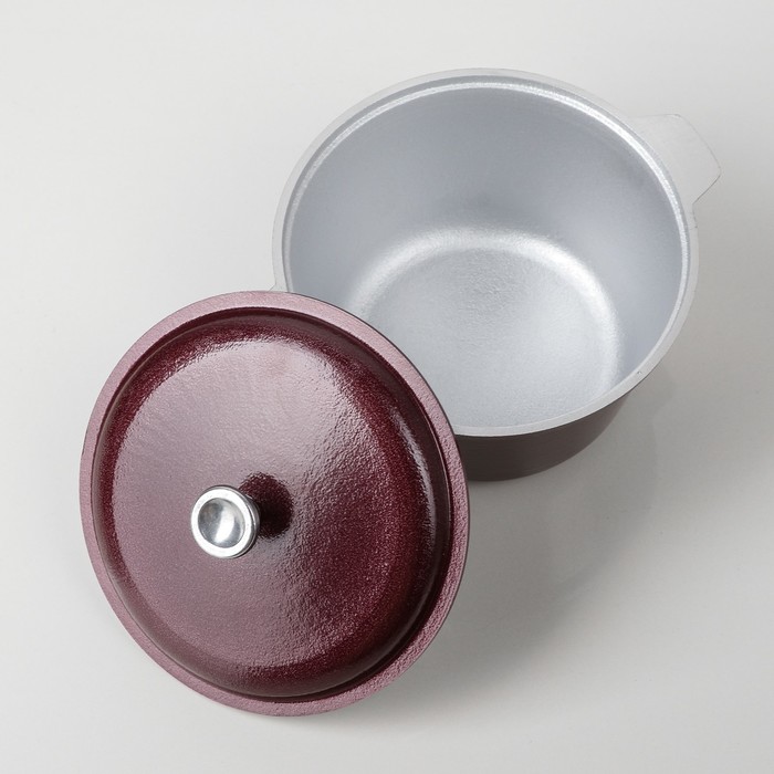 Казан 1,5 л с наружным декоративным покрытием"Metallic Borderaux"