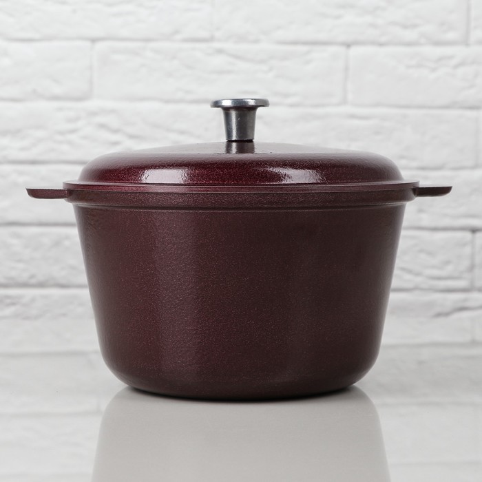 Казан 1,5 л с наружным декоративным покрытием"Metallic Borderaux"