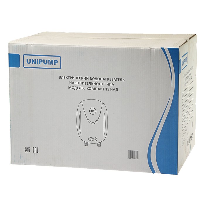 Водонагреватель UNIPUMP КОМПАКТ 15 над, накопительный, 1500 Вт, 15 л, белый