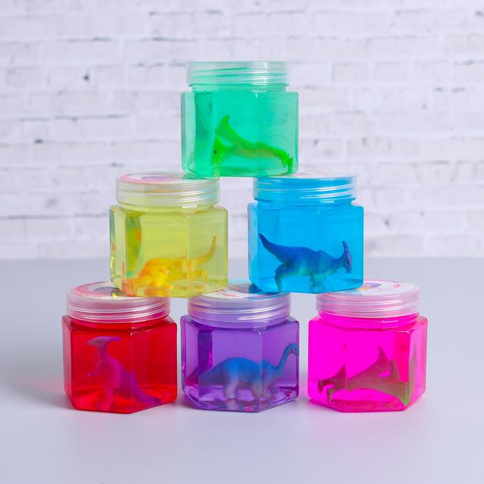 Лизун "Баночка" твердый внутри собачки, цвета МИКС