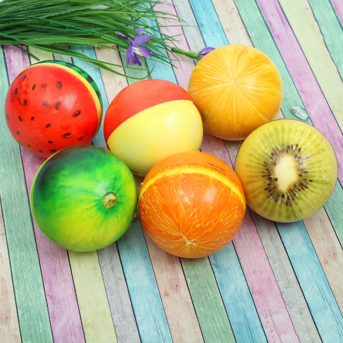 Мяч мягкий "Фрукты" 10 см, виды МИКС