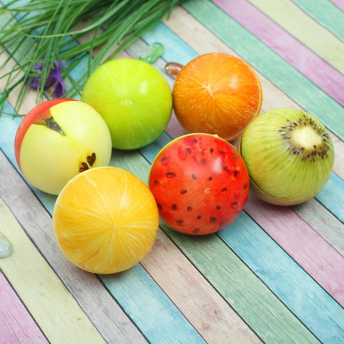 Мяч мягкий "Фрукты" 6,3 см, виды МИКС
