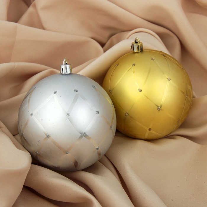 Набор шаров пластик d-10 см 2 шт "Паутинка" микс