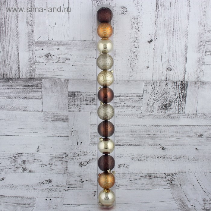 фото Набор шаров пластик d-6 см, 12 шт "улыбка завитки" зимнее волшебство