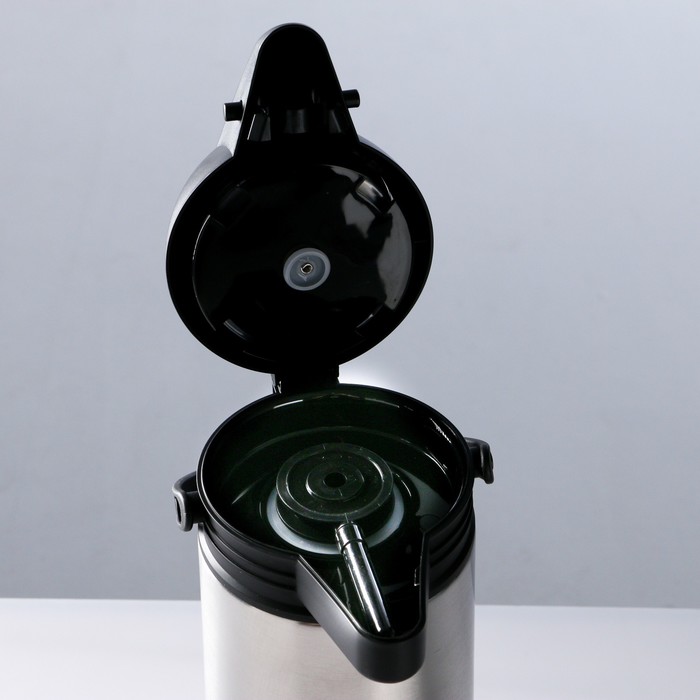 Термос 1900мл, кофейник, с ручкой и выдвижной помпой, 21*15*31см