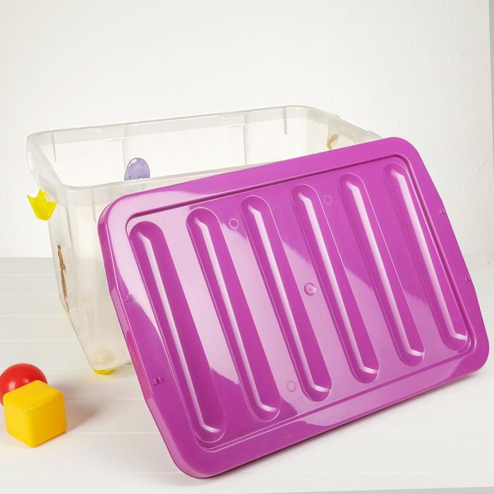 Ящик JUNIOR AQUA на роликах с крышкой 60л