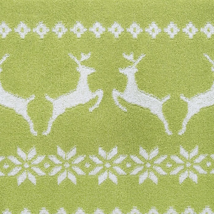 Полотенце махровое "Олени" 70х140 см,400 г/м2,зелёный,100% хлопок