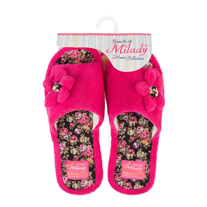 Тапочки женские (арт. DW-O-8-007-07), цвет розовый, размер 40/41