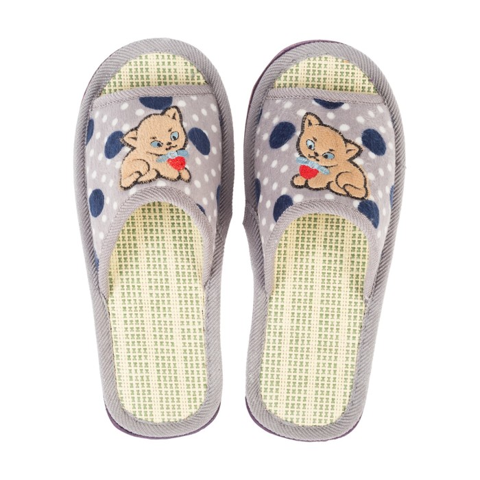 Тапочки женские (арт. А-70-007-12 отк.), цвет серый, размер 36/37