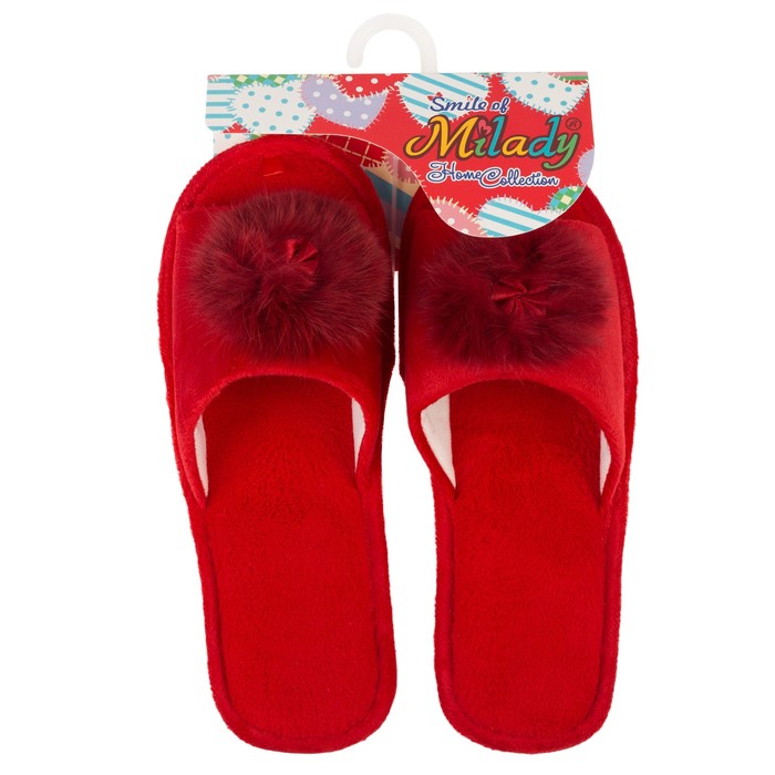 Тапочки женские (арт. А-82-007-08 отк.), цвет красный, размер 38/39