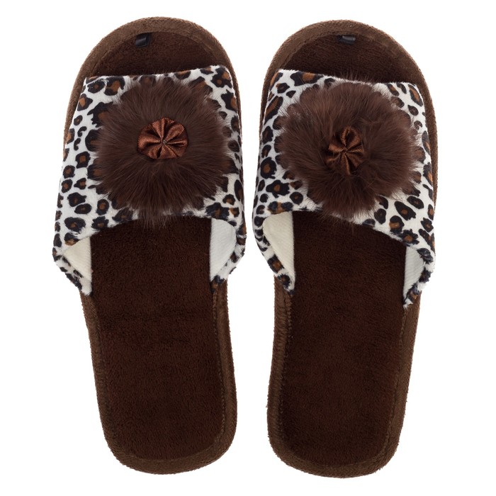 Тапочки женские (арт. А-82-012-16 отк.), цвет коричневый, размер 38/39