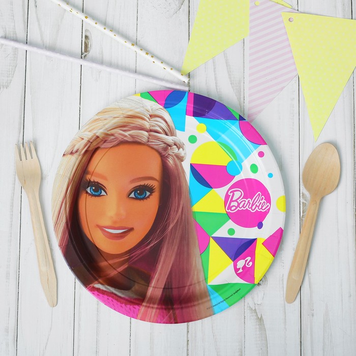 Тарелка бумажная "Барби", 23 см, в наборе 8 шт.