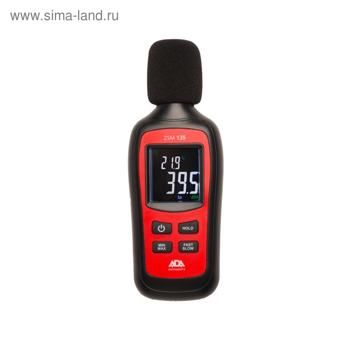 Измеритель уровня шума ADA ZSM 135 А00517, шумомер, 35-130 дБ, от -20 до +50°, ±2 дБ anpwoo gm1352 цифровой измеритель уровня шума децибел измеритель шума тестер шума для офиса дома в наличии