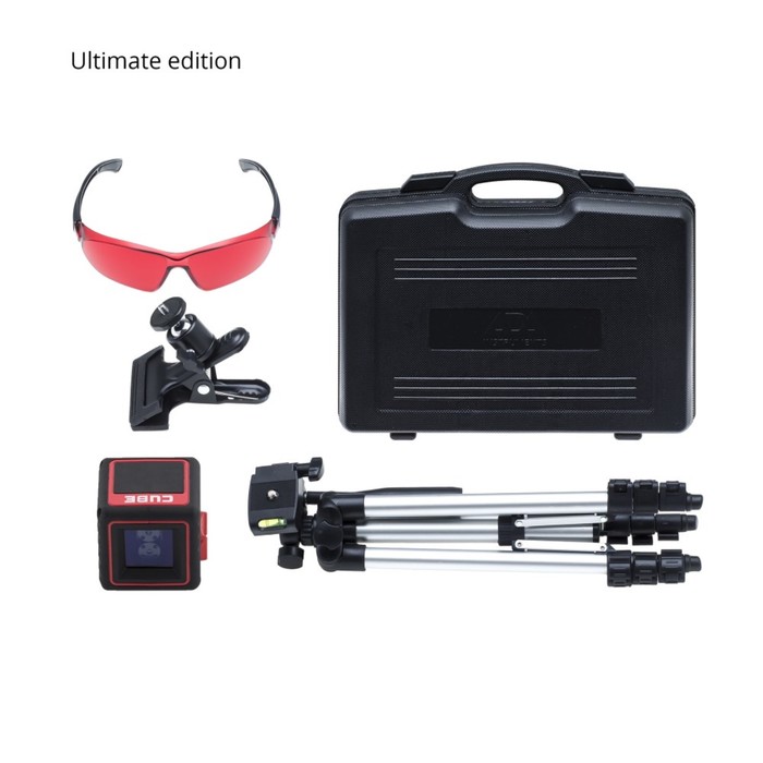 Нивелир лазерный ADA Cube А00344 Ultimate Edition, 20 м, ±2 мм/10 м, ±3°, 2 линии, 1/4"