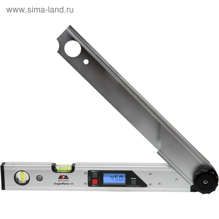 Угломер электронный ADA AngleMeter 45 А00408, 0-225°, ±0.1°, от -10 до +50°С, 1 батарея 3В угломер электронный ada angleruler 50 а00396