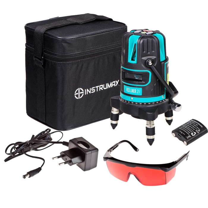 Нивелир лазерный ADA INSTRUMAX REDLINER 2V IM0123, 20/50 м, ±2 мм/10 м, ±3°, 3 линии, отвес 390056