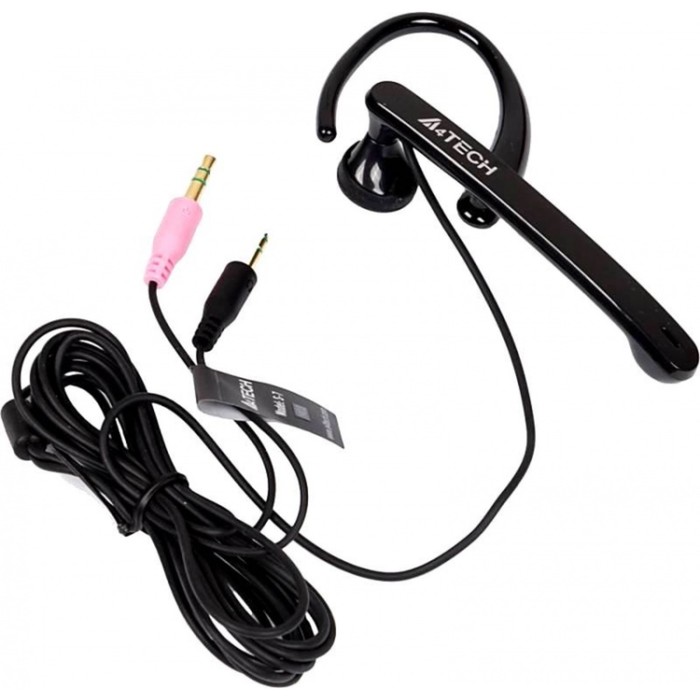 Гарнитура A4Tech S-7-1 2м вкладыши в ушной раковине черный