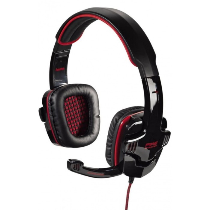 Гарнитура Hama Fire Starter 2м мониторы оголовье (00053987) черный/красный