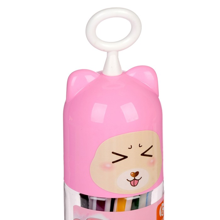 Фломастеры 12цв Полоски в тубусе Мишка МИКС