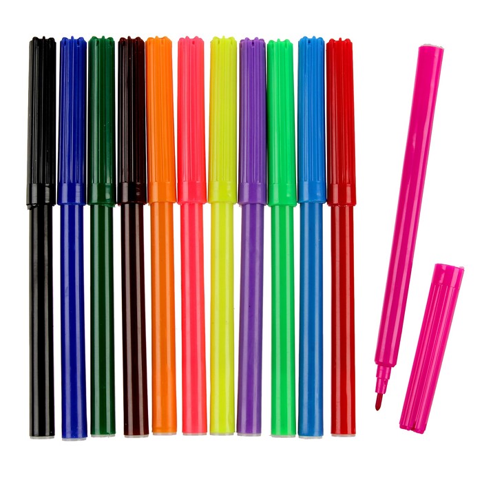 Фломастеры 12цв в картонной коробке crazy race