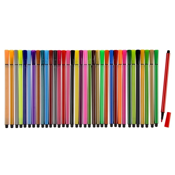 Фломастеры 36цв Полоски в тубусе Мишка МИКС