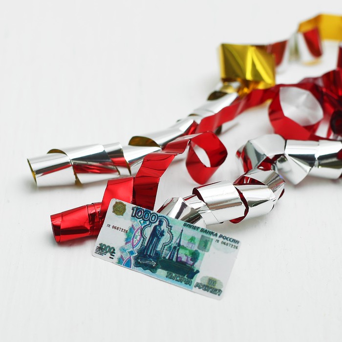 Хлопушка пневматическая "Богатства" (фольга-серпантин+ вложения) 30 см