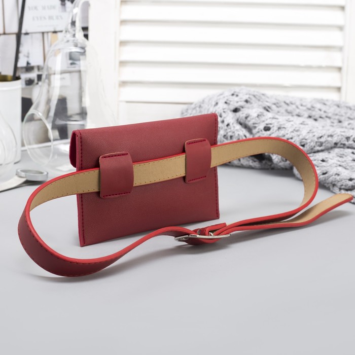 Сумка молодёжная, отдел на клапане, поясной ремень, длина 110 см, цвет красный