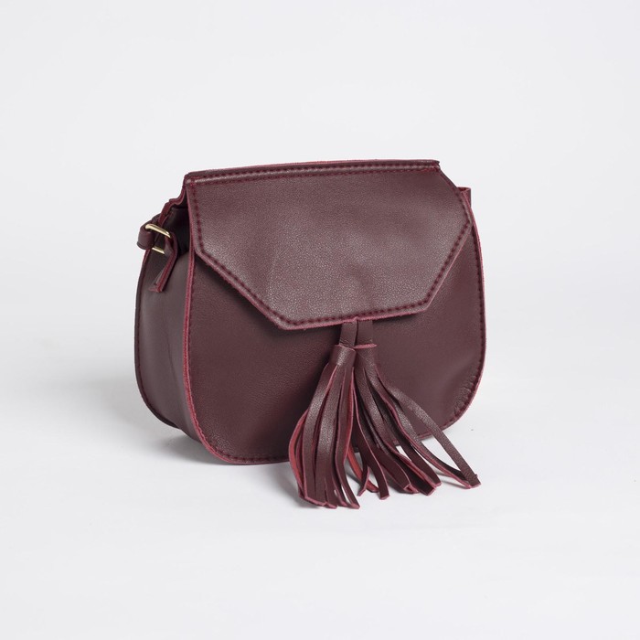 Сумка женская, отдел на молнии, длинный ремень, цвет бордовый