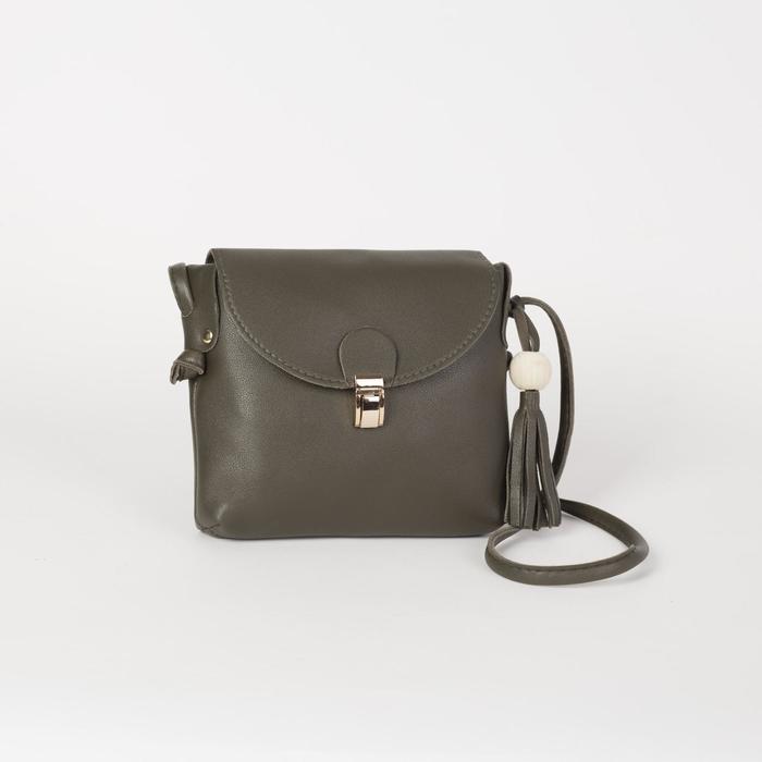 Сумка женская, отдел на молнии, длинный ремень, цвет зелёный