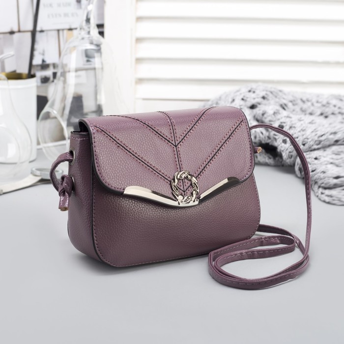 Сумка женская, отдел на молнии, длинный ремень, цвет пудровый